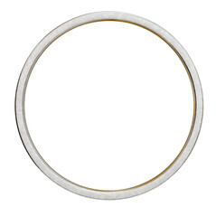 Rough Edge Circle Frame: 3D rendering of a circular metal frame with a textured, rough edge and quad profile. Ideal for vintage or abstract designs.