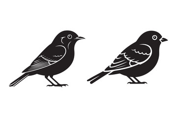 Bird Silhouette Vector Graphic – Minimalist Cute Bird Clipart Design
