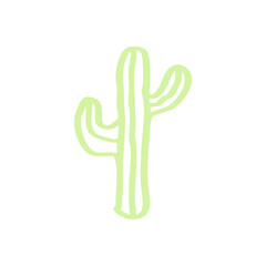 hand drawn of green cactus