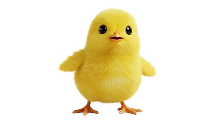 Fototapeta premium An ultra-detailed, adorable cartoon baby chick centered on a pure white background.- 13