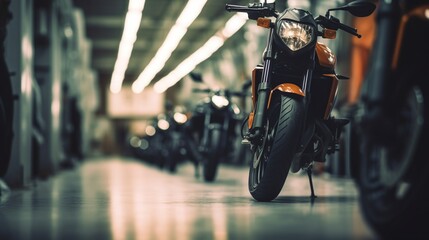 Motorcycle in a Showroom