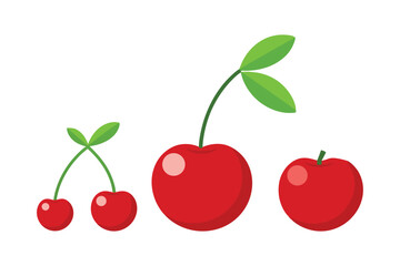 Cute Cherry Vector Fruit Illustration