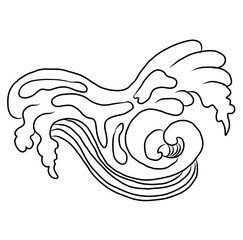 Chinese cloud vector for coloring book and printing on white background.Traditional Japanese culture element for tattoo design and idea.Cloud and wave illustration.Clip art.