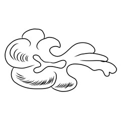 Chinese cloud vector for coloring book and printing on white background.Traditional Japanese culture element for tattoo design and idea.Cloud and wave illustration.Clip art.