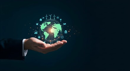 World on Hand Green Energy Concept