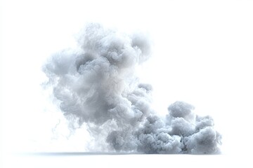 Detailed digital rendering of a cloud of gray smoke.