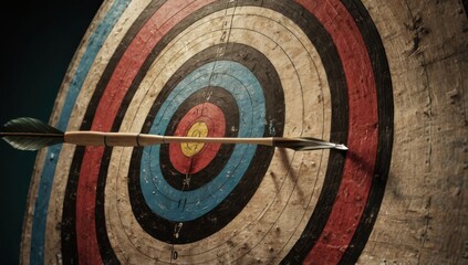 arrow landing inside the bullseye. Target side view