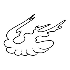Obraz premium Chinese cloud vector for coloring book and printing on white background.Traditional Japanese culture element for tattoo design and idea.Fire vector for T-shirt.