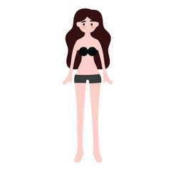 woman full body illustration design cartoon.