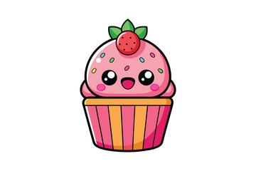  cute cupcake colorful Vector