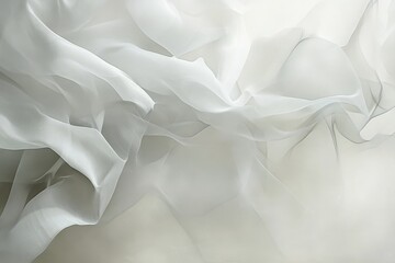 Obraz premium Soft, flowing white fabric draped in elegant folds.