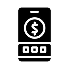 mobile banking glyph icon