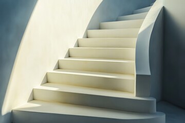 Cream colored staircase interior design