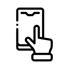 mobile advertising line icon