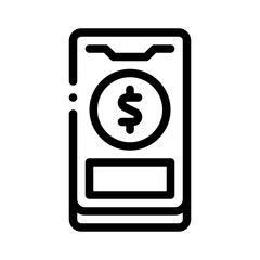 mobile advertising line icon