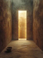 Obraz premium Empty room, light from doorway