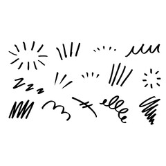 set of hand drawn comic element