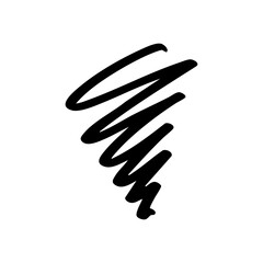 black swirl stroke hand drawn comic element