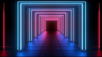 Neon tunnel, vibrant colors (3)