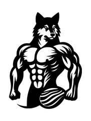 Obraz premium Wolf and human body combined vector 
