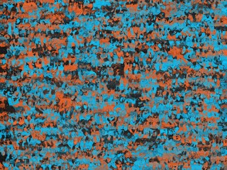 An abstract background with a mottled texture.  Irregular shapes in teal, orange, and dark gray create a chaotic, dynamic effect.