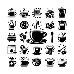 Obraz premium coffee cup icon vector black