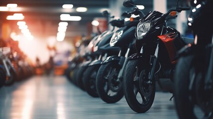 Motorcycles in Showroom