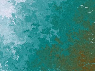 An abstract background with a textured, mottled effect in shades of teal, transitioning to darker greens and hints of brown.  The effect is like a faded, painted surface.