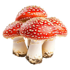 Obraz premium Cluster of vibrant red mushrooms