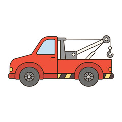 TOW TRUCK vehicle icon doodle cute line illustration single symbol simple minimal clean flat transportation city doodle
