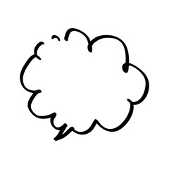 cloud speech bubble doodle element