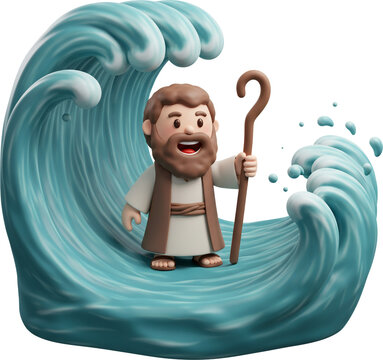 Moses Parting the Sea Cartoon