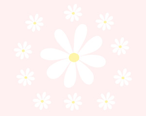 white flowers with pink pastel textured background