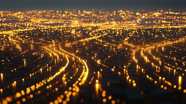 City lights at night, abstract view