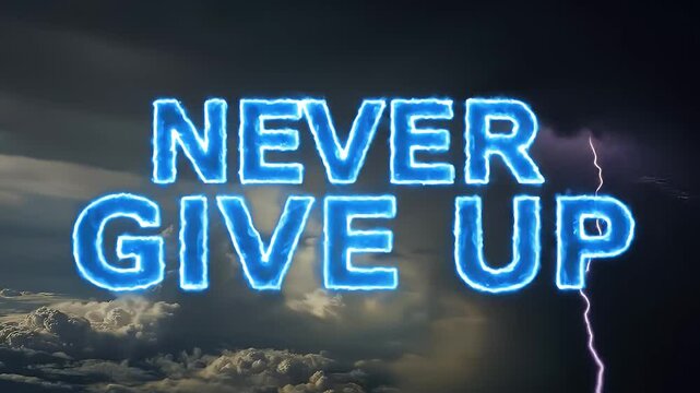 Motivational Message Glowing in Cloudy Sky Encouragement Concept