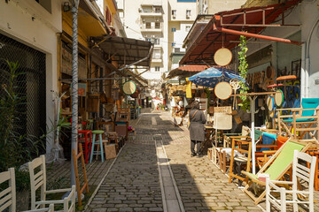 Kapani market , traditional greek market in Thessaloniki