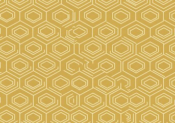 Fototapeta premium Gold Honeycomb Geometric Pattern Seamless Texture