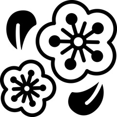plum blossom solid line icon