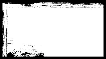 Black frame. Vector Vintage Grunge Black and White Distress Border Frame for your Design .