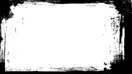 Grunge Frame. Vector Vintage Grunge Black and White Distress Border Frame for your Design. Vector Illustration. 