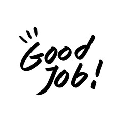 handwritten good job with exclamation point