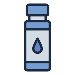 hydration container filled line icon with travel water bottle