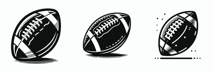 The American Football Ball. Symbol Vector Clip art. Oval leather projectile for gridiron action a key element of sport.