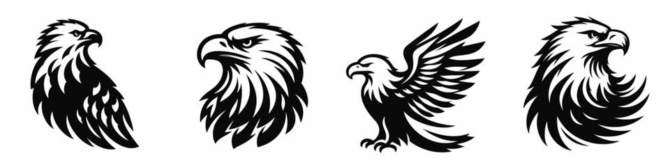 Obraz premium The Bald Eagle. Symbol Vector Clip art. Majestic avian predator national emblem of freedom liberty north america.