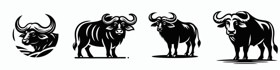 The Buffalo. Symbol Vector Clip art. American bison majestic grazer prairie symbol icon of wildlife preservation.