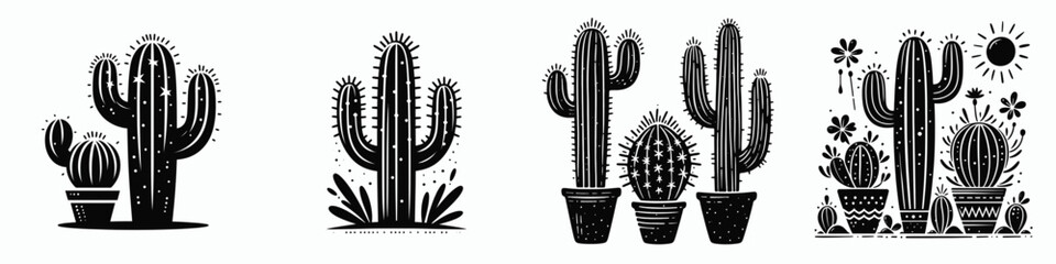 The Cactus. Symbol Vector Clip art. Arid plant life a botanical jewel desert succulent spiny flora wonder.