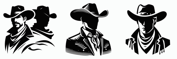The Cowboy. Symbol Vector Clip art. Ranch hand individual on prairie a rustic western icon for freedom and adventure.