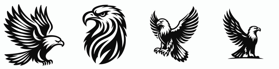 Fototapeta premium The eagle. Symbol Vector Clip art. Avian predator majestic raptor sky hunter emblem of freedom soaring.