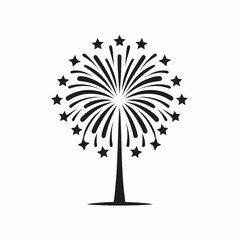 The fireworks. Symbol Vector Clip art. Explosive pyrotechnics joyful celebration display vivid illumination at night.