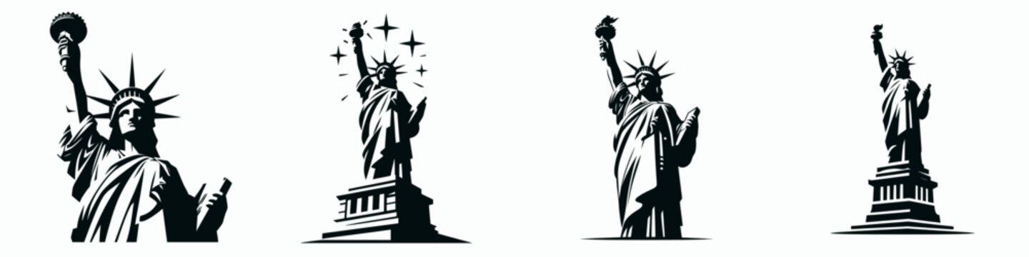 The Statue of Liberty. Symbol Vector Clip art. Americas colossal liberty sculpture iconic monument freedom emblem global allure.
